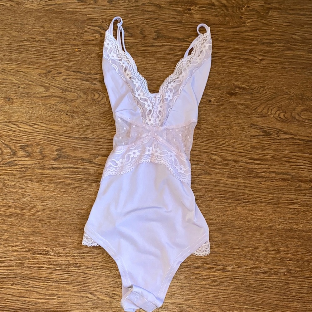 Lavender Lace Lingerie One-piece